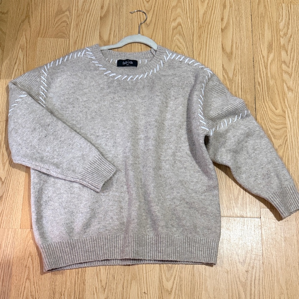 fab'rik Beige Knit Sweater